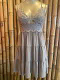 ‘Layla’ Lace Mini Dress in Ash Mocha
