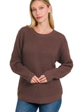 Round Neck Basic Sweater (Mahogany)