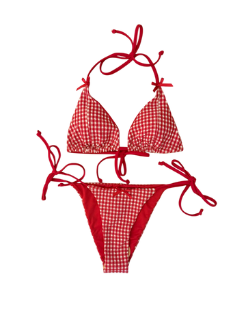 ‘Gingham Red’ Bikini Set