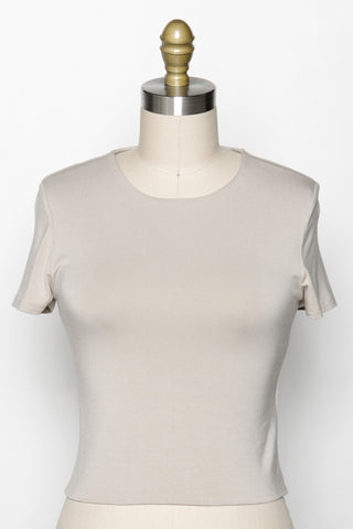 Double Layered Crop Top (Fog)