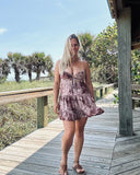 ‘Shoreline Sweetheart’ Mini Dress (Brown)